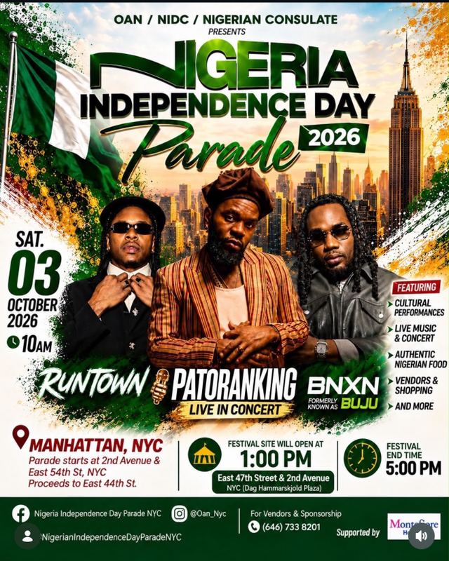 NIGERIAN INDP. DAY PARADE, Sat, Oct 3, Madison Square Park, Manhattan