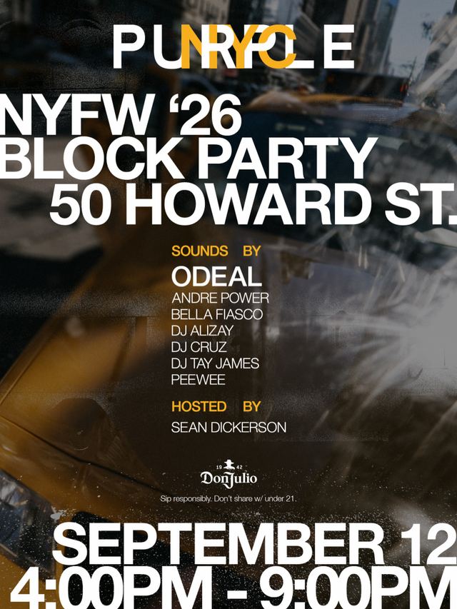 Purple NYFW '26 Block Party, Sat, Sep 12, 50 Howard St, SoHo