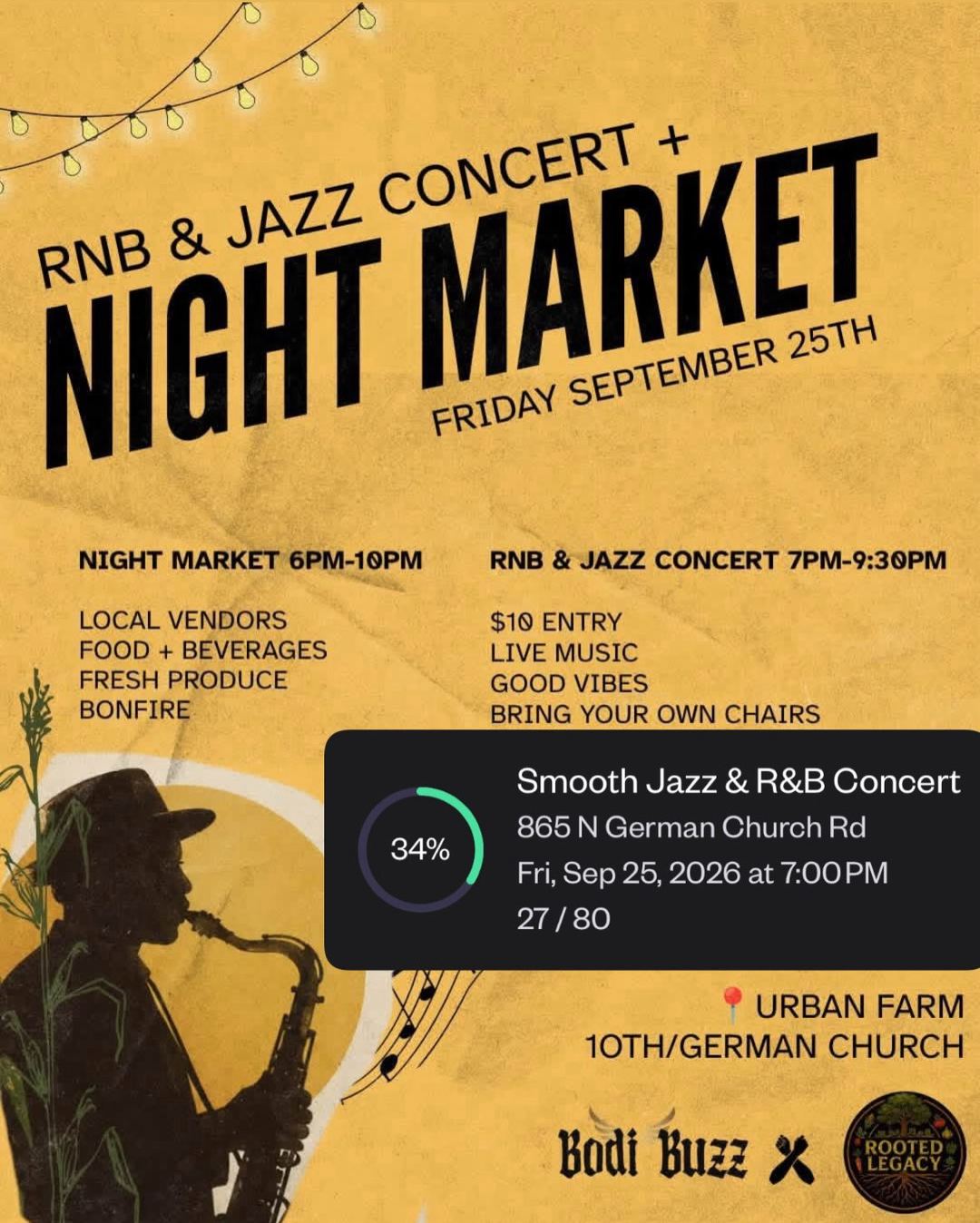 RNB & Jazz Concert + Night Market