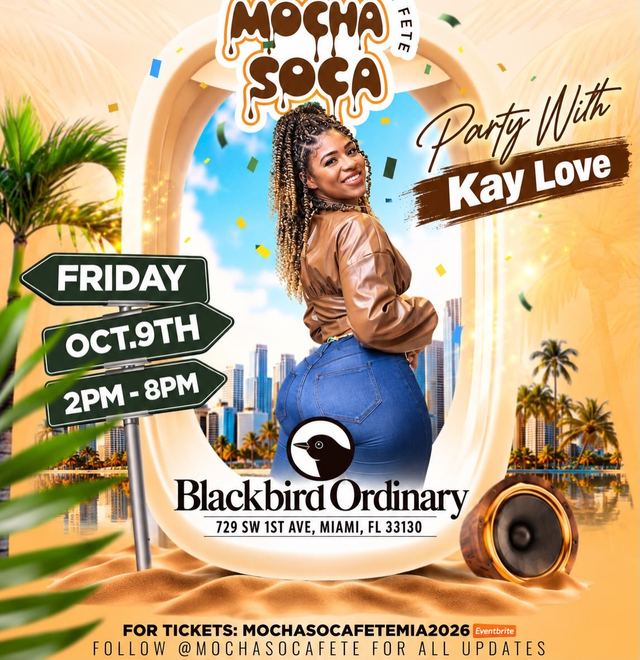 Mocha Soca Miami, Fri, Oct 9, Blackbird Ordinary, Downtown
