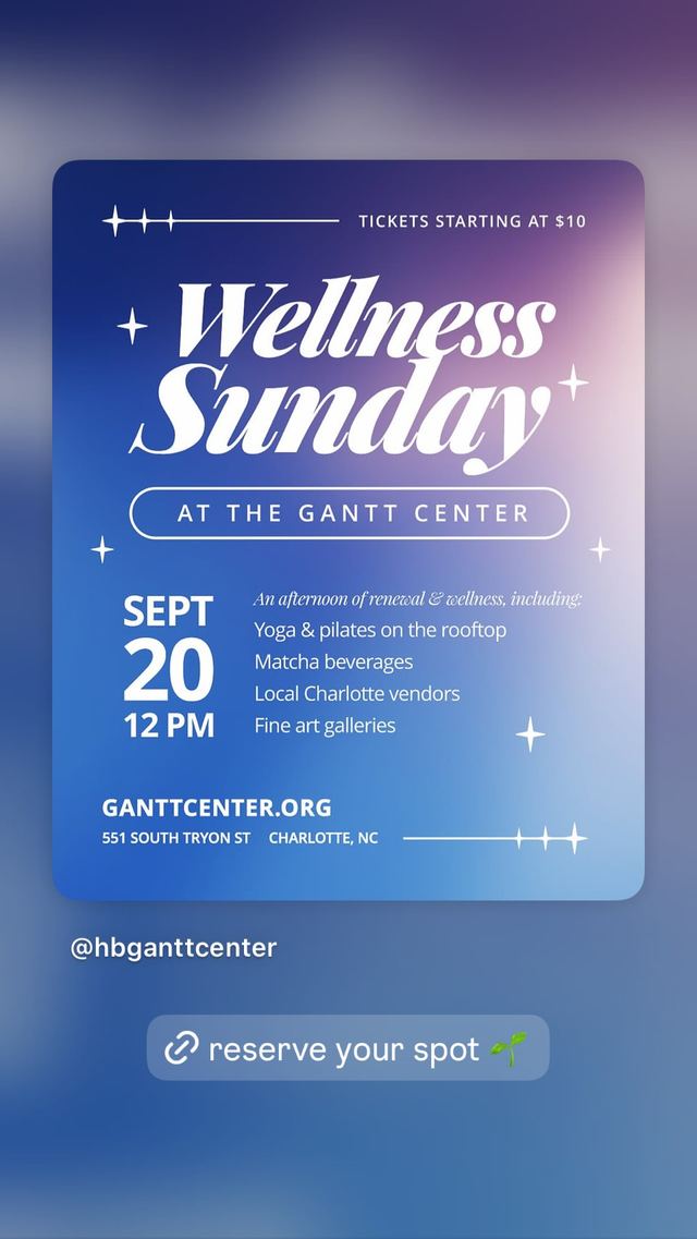 Wellness Sunday, Sun, Sep 20, Harvey B. Gantt Center, Charlotte center city