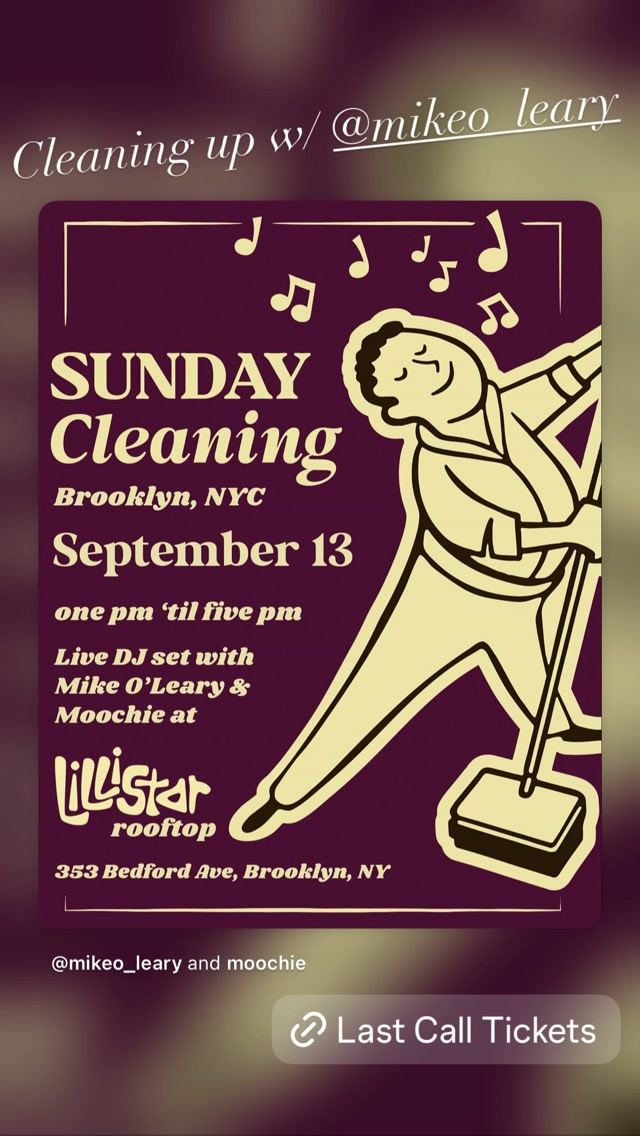 SUNDAY Cleaning, Sun, Sep 13, Lillistar Rooftop, Williamsburg