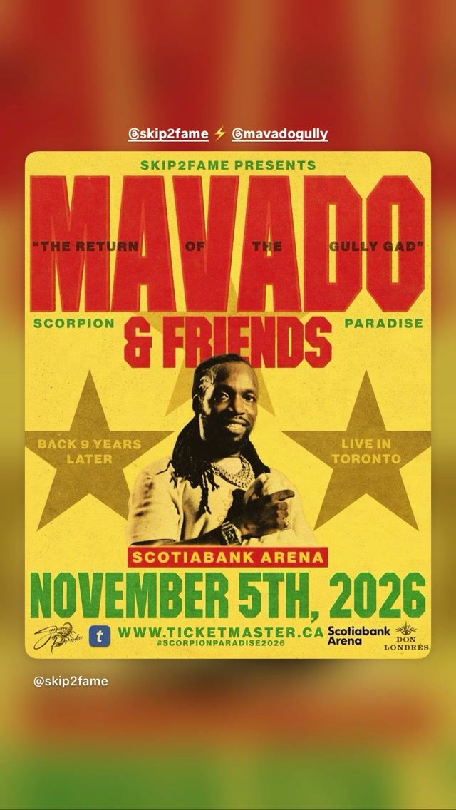 Mavado & Friends, Thu, Nov 5, Scotiabank Arena, South Core