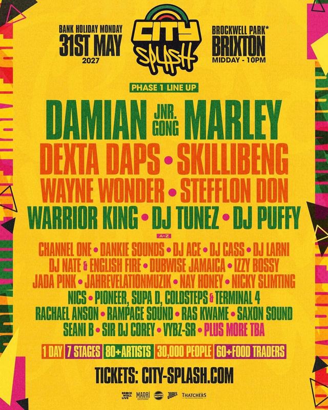 City Splash Fest, Mon, May 31, 2027, Brockwell Park
