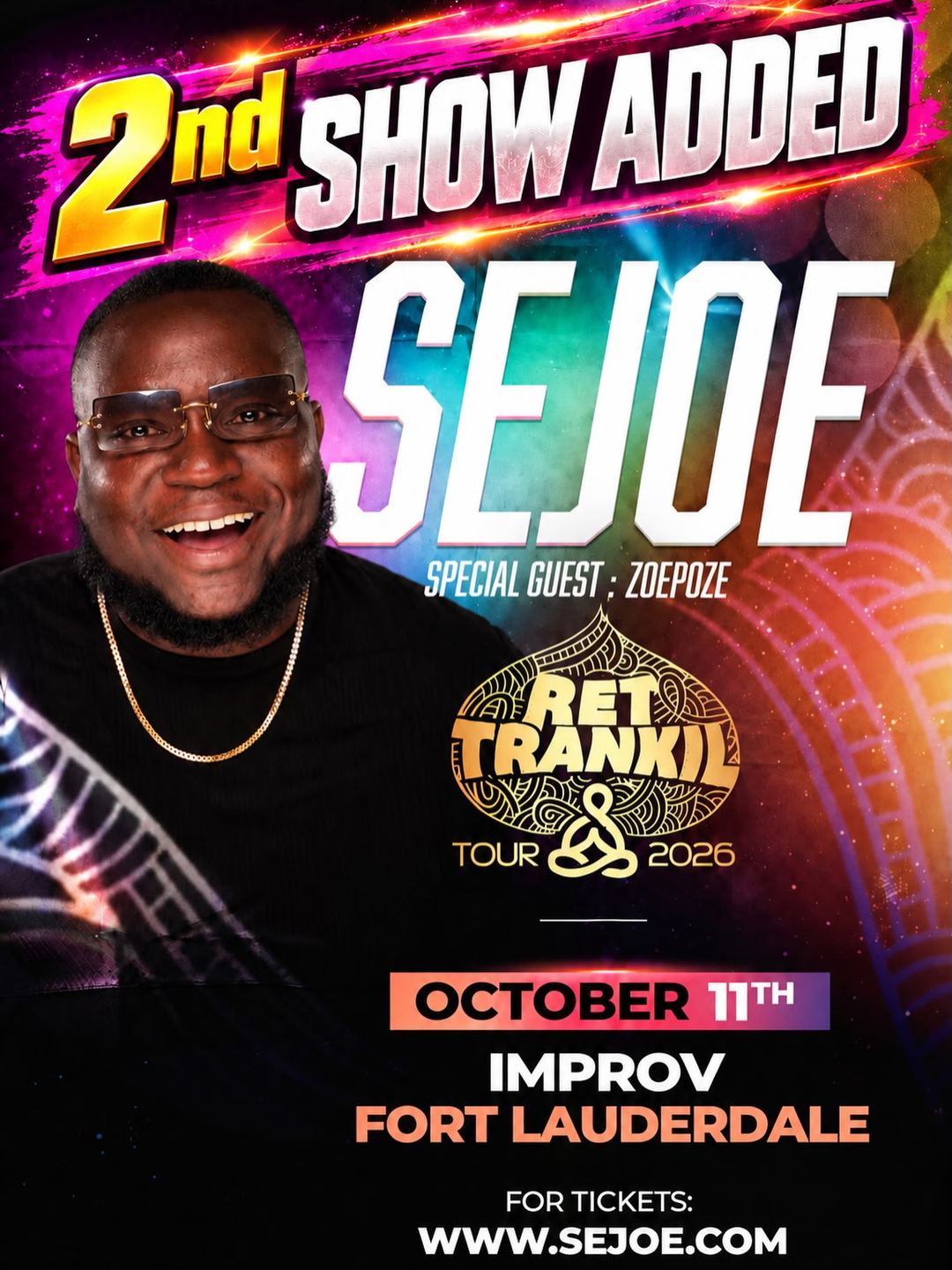 Sejoe: Retrankil Tour 2026