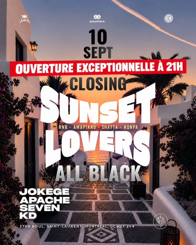 SUNSET LOVERS — CLOSING EDITION, Thu, Sep 10