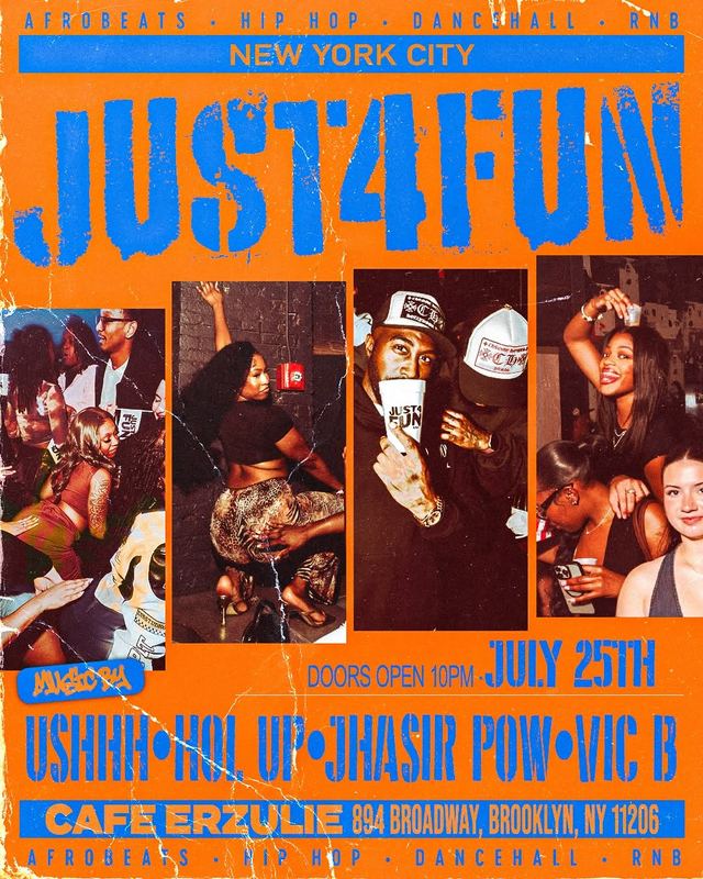 Just4Fun, Sat, Jul 25, Cafe Erzulie, Bushwick