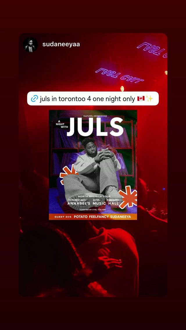 A Night With Juls, Fri, Oct 9, Annabel's, Old Toronto