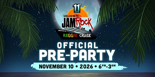 Jamrock Cruise 2026 Pre-Party (Official Pre-Party) Open To The Public, Tue, Nov 10, Toe Jam Backlot