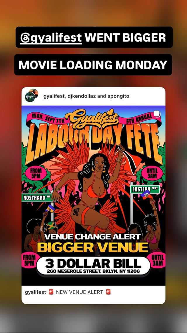 Gyalifest Labour Day Fete, Mon, Sep 7, 3 Dollar Bill, Bushwick