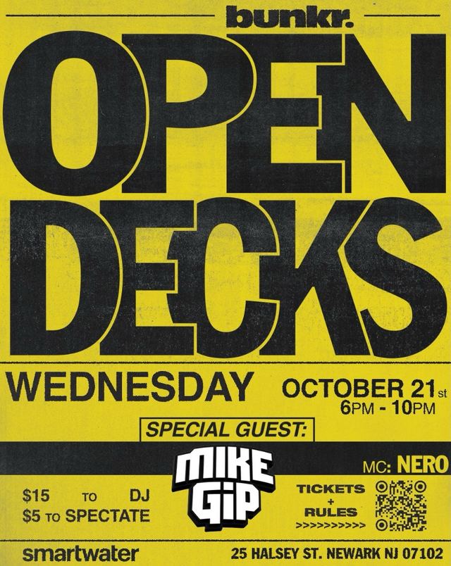 Bunkr. Open Decks, Wed, Oct 21, bunkr.