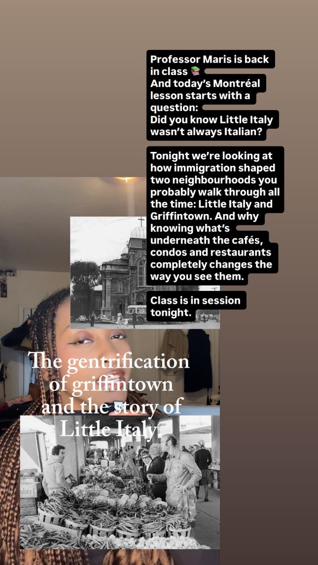 Professor Maris is back in class: The gentrification of Griffintown and the story of Little Italy, Mon, Sep 14