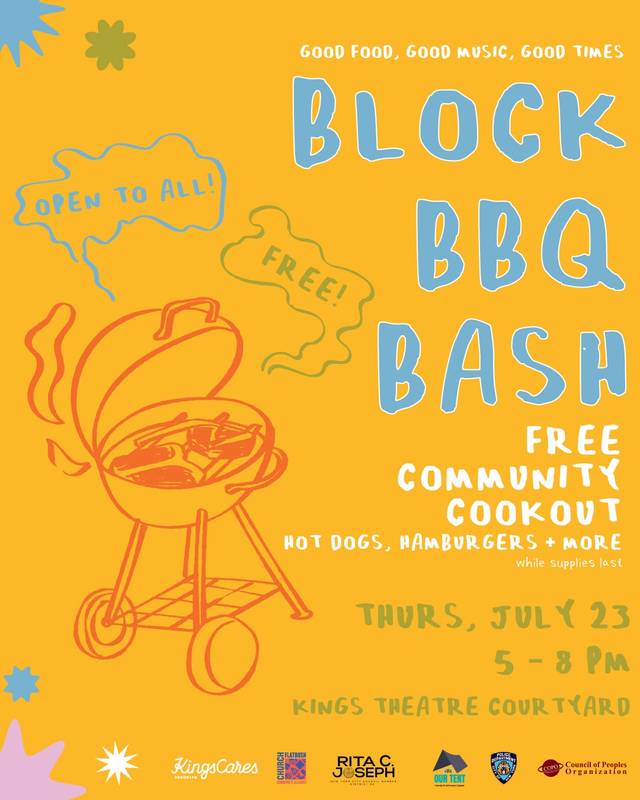 Block BBQ Bash, Thu, Jul 23, Kings Theatre Courtyard, Flatbush