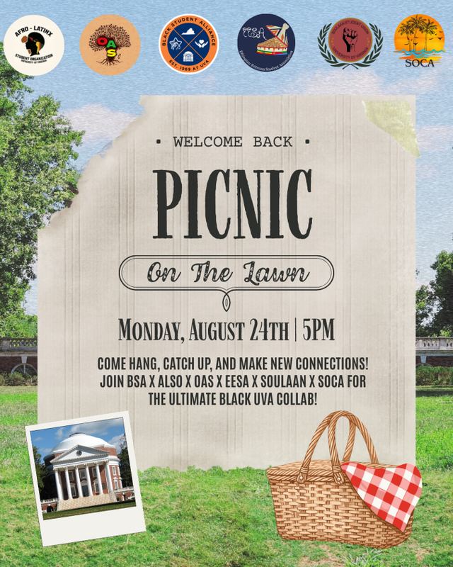 Welcome Back Picnic on the Lawn, Mon, Aug 24, The Lawn