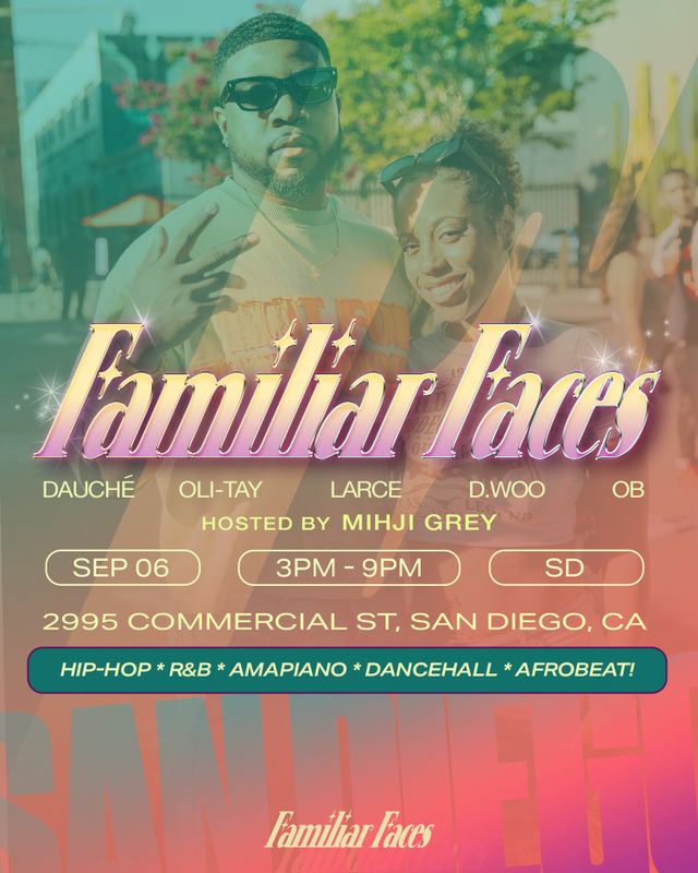 Familiar Faces, Sun, Sep 6, The Soap Factory, Logan Heights