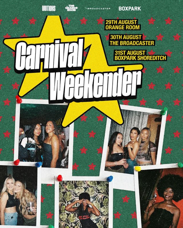 Carnival Weekender, Sat, Aug 29, The Orange Room, Stratford