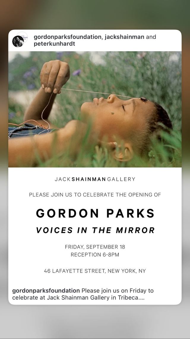 Gordon Parks: Voices in the Mirror, Fri, Sep 18, Jack Shainman Gallery, Tribeca