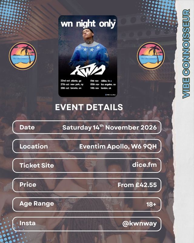 WN Night Only, Sat, Nov 14, Eventim Apollo