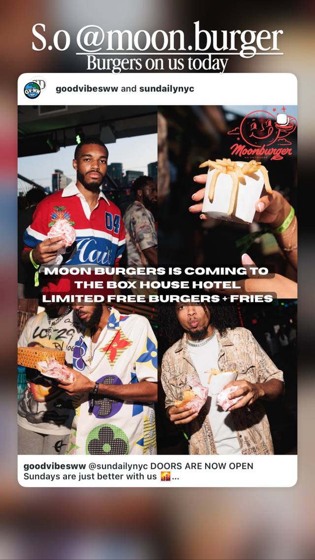 Moon Burgers is coming to The Box House Hotel, Sun, Aug 23, The Box House Hotel, Greenpoint