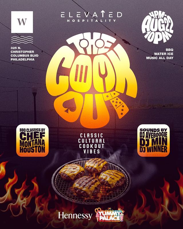 The Cook Out, Sat, Aug 22, W Philadelphia, Center City