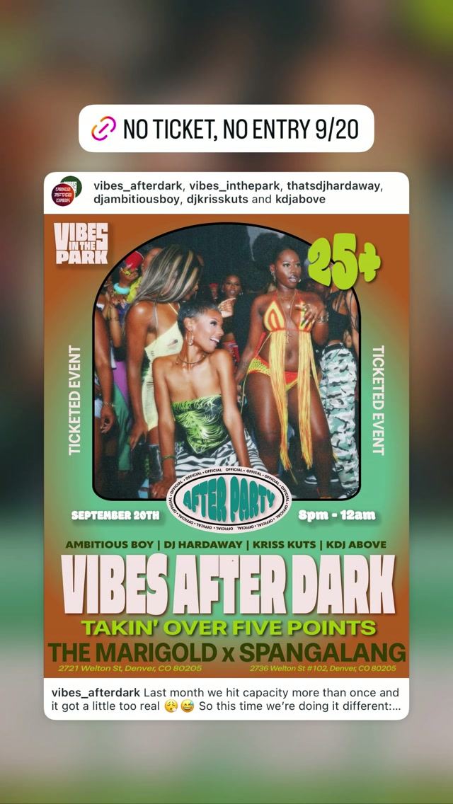 Vibes After Dark, Sun, Sep 20, The Marigold, Five Points