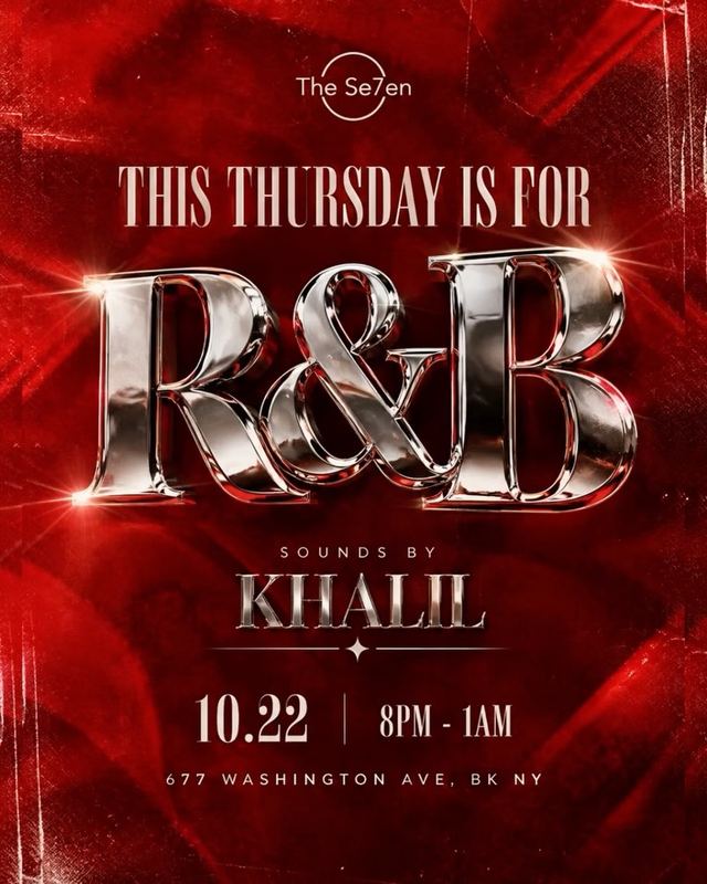 This Thursday Is for R&B, Thu, Oct 22, The Se7en, Brooklyn, Prospect Heights