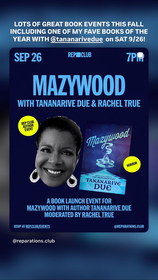 MAZYWOOD with Tananarive Due & Rachel True, Sat, Sep 26, Rep Club