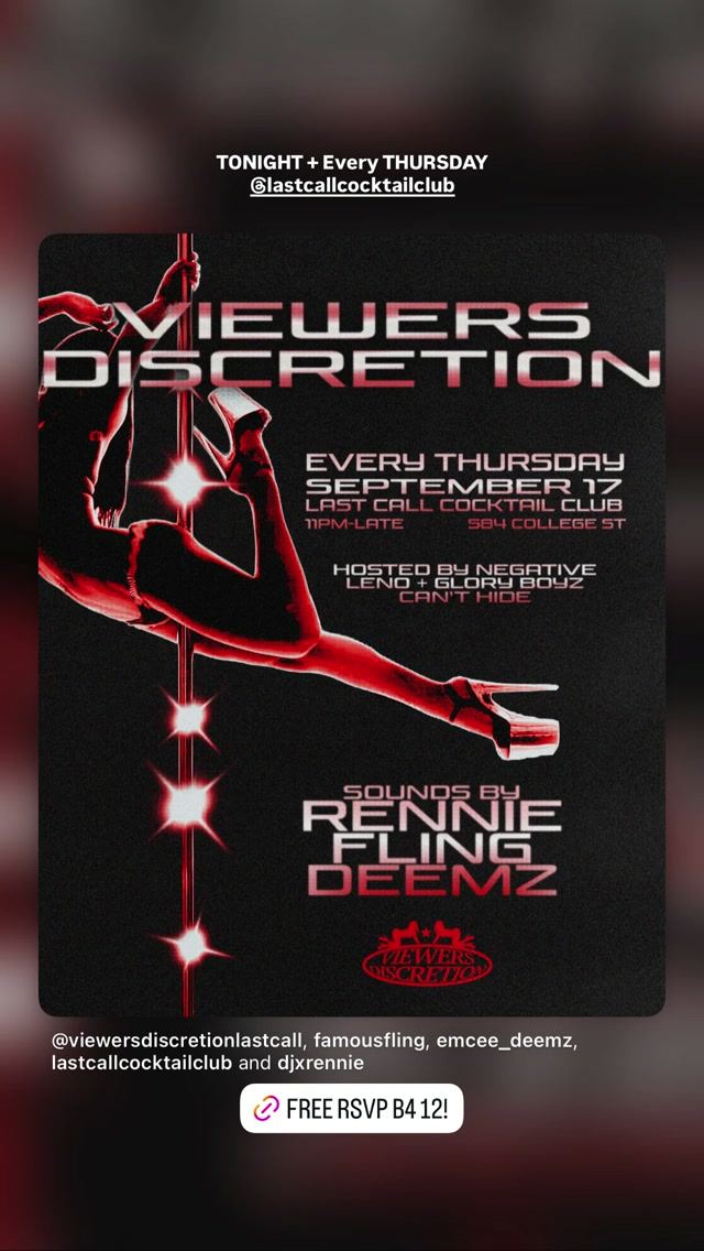 VIEWERS DISCRETION, Thu, Sep 17, LAST CALL COCKTAIL CLUB