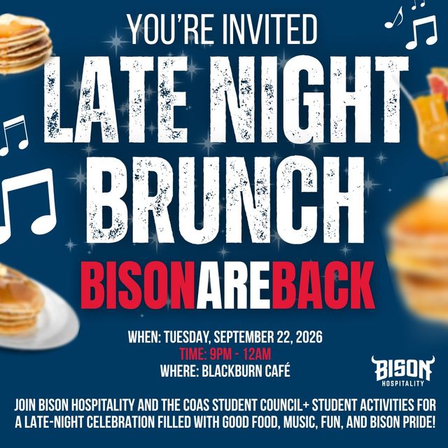 Late Night Brunch: Bison Are Back, Tue, Sep 22, Blackburn Café, Pleasant Plains