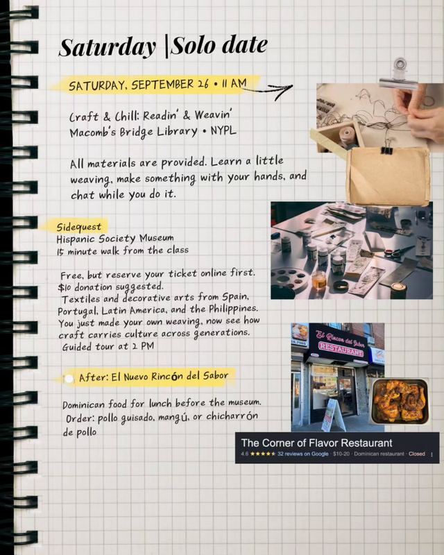 Craft & Chill: Readin' & Weavin', Sat, Sep 26, Macomb's Bridge Library • NYPL