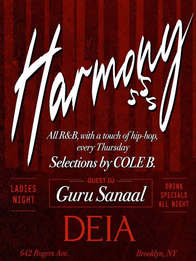 Harmony, Thu, Jul 16, Deia, Prospect Lefferts Gardens