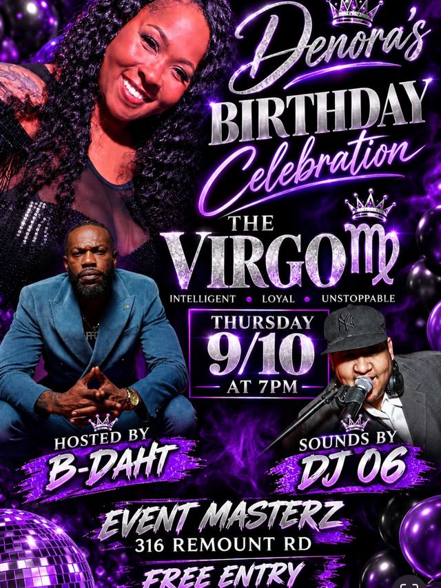 Denora's Birthday Celebration - The Virgo, Thu, Sep 10, Event Masterz, South End