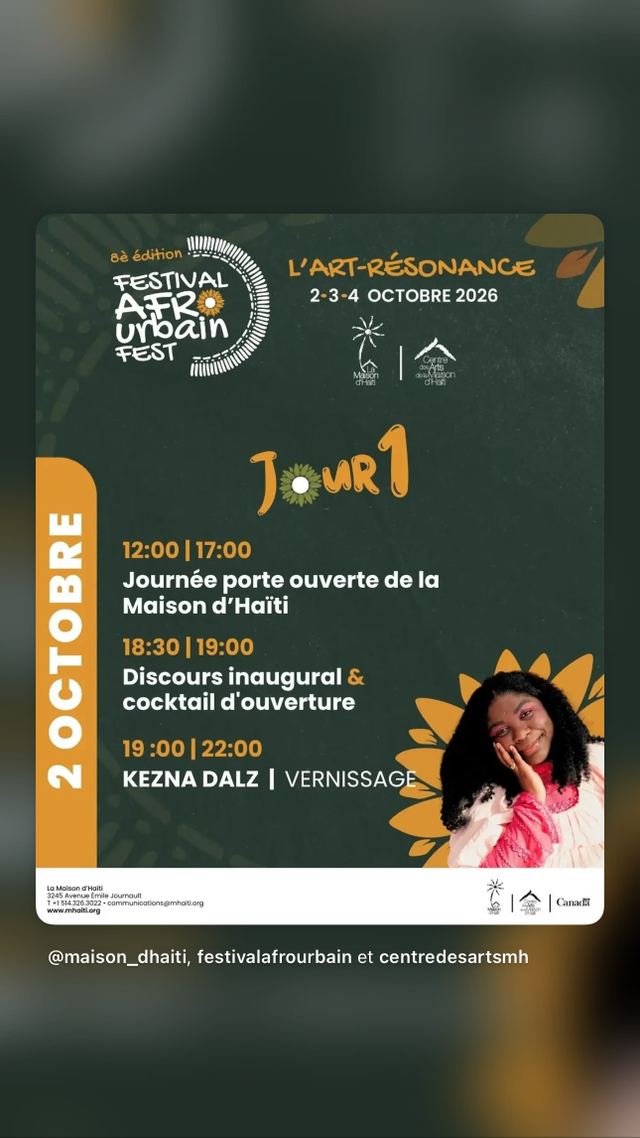 Festival Afro Urbain, Fri, Oct 2, La Maison d'Haïti, Villeray—Saint-Michel—Parc-Extension