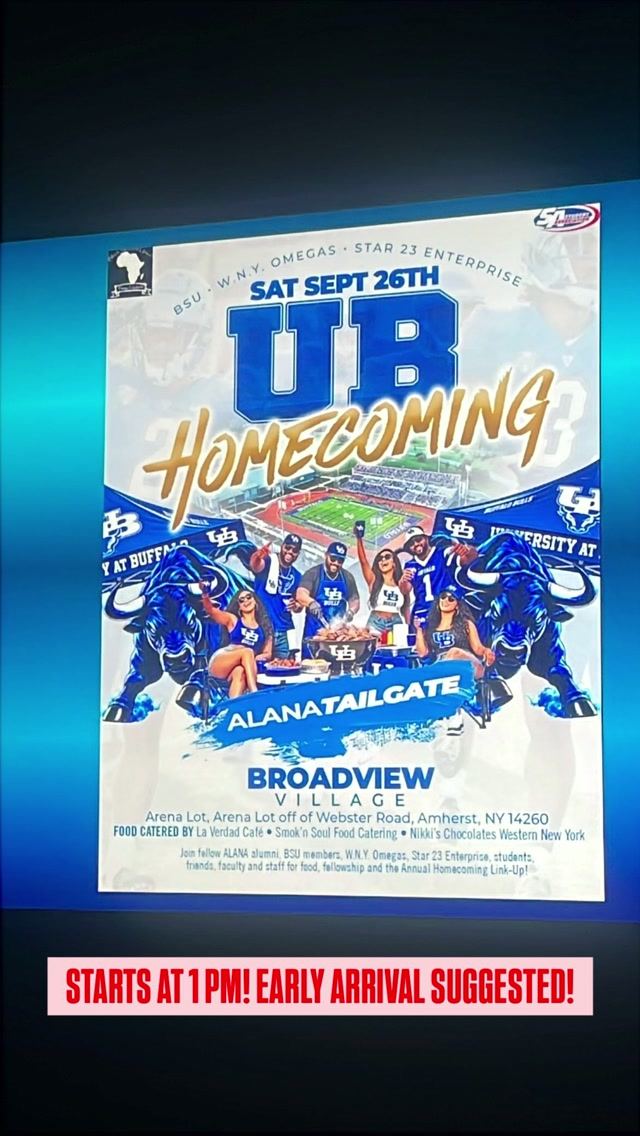 UB Homecoming Alana Tailgate, Sat, Sep 26, Broadview Village