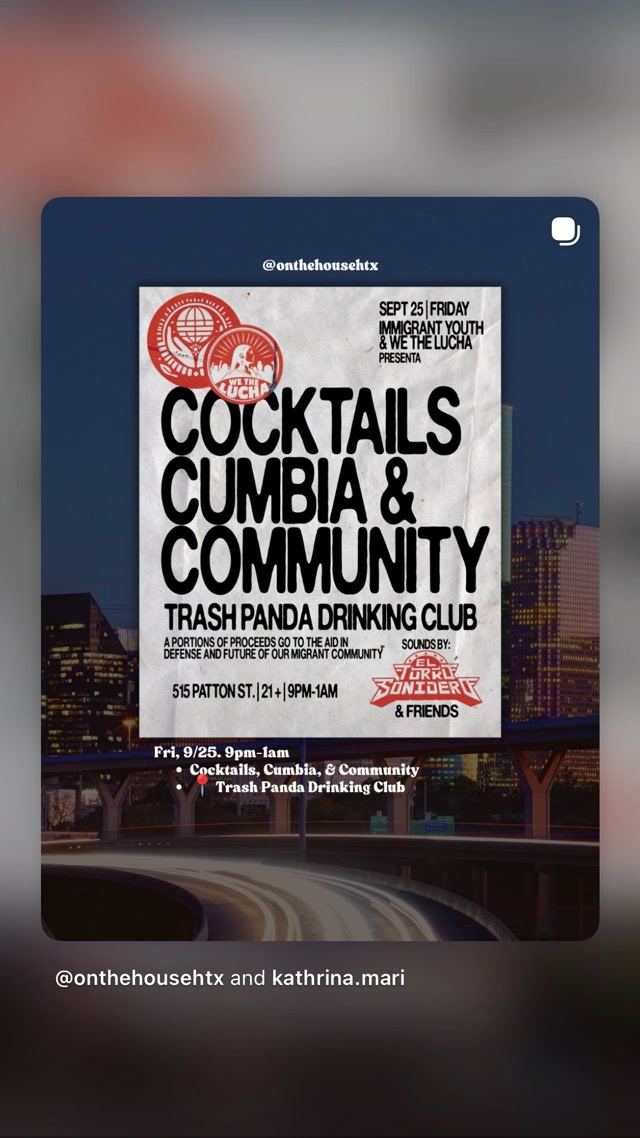 Cocktails, Cumbia & Community, Fri, Sep 25, Trash Panda Drinking Club