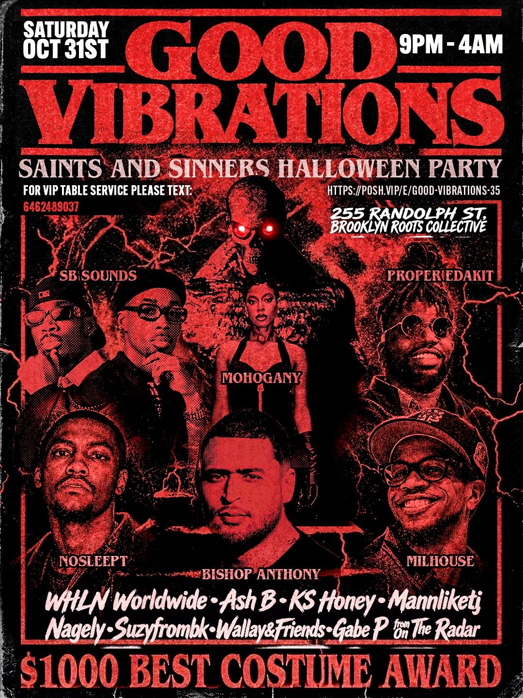 Good Vibrations: Saints and Sinners Halloween Costume Party — flyer 6