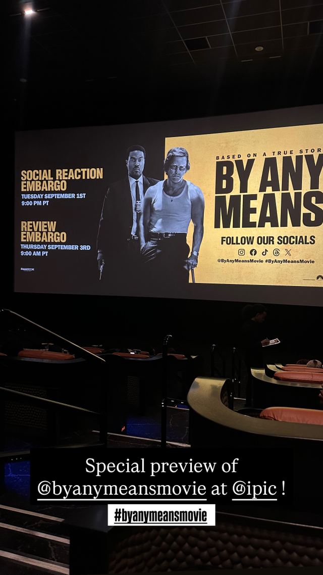 Special preview of By Any Means, Tue, Sep 1, iPic Theaters