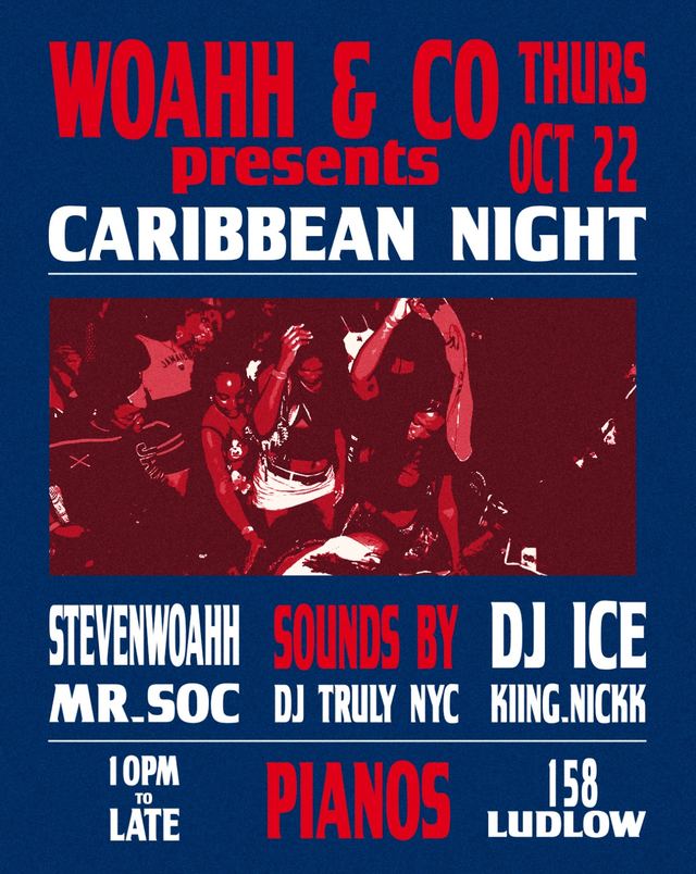 Caribbean Night, Thu, Oct 22, Pianos, Lower East Side