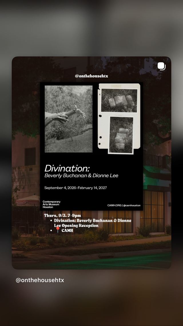 Divination: Beverly Buchanan & Dionne Lee Opening Reception, Thu, Sep 3, CAMH