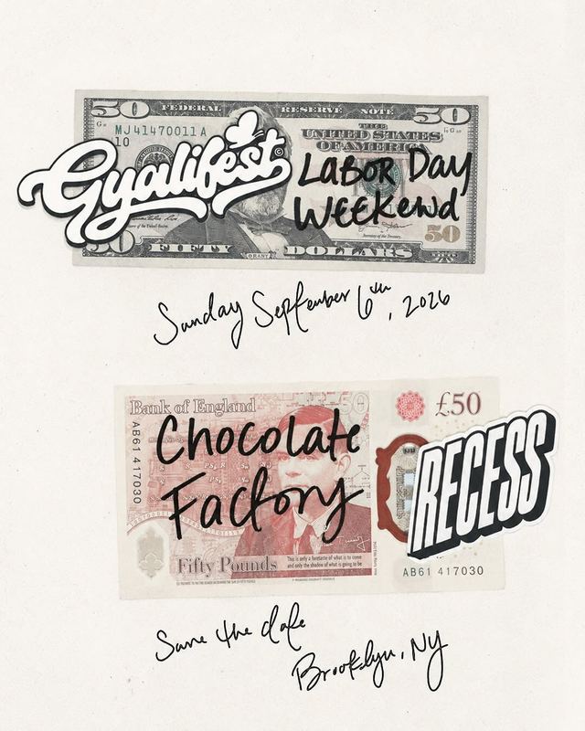 Gyalifest X Recess, Sun, Sep 6, The Chocolate Factory, Bushwick