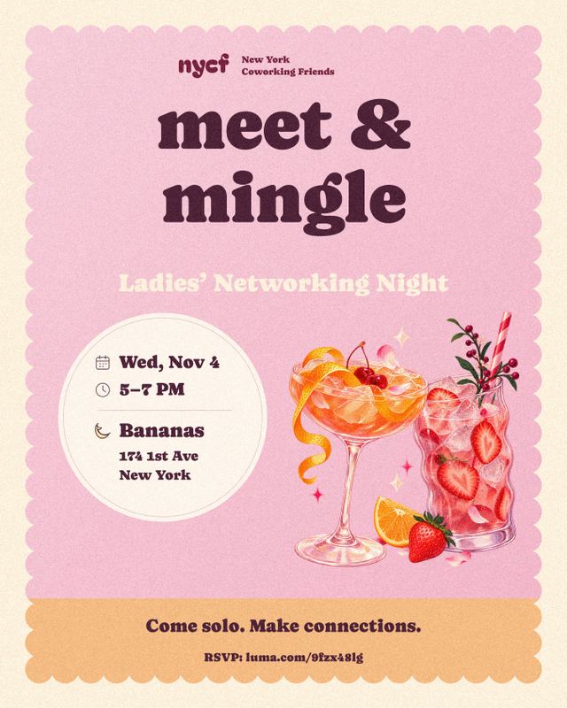 Meet & Mingle: Ladies' Networking Night, Wed, Nov 4, Bananas, East Village