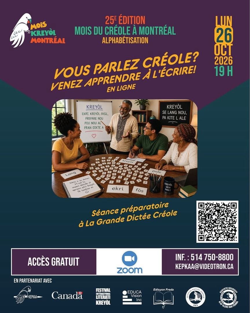 Vous parlez créole? Venez apprendre à l'écrire!