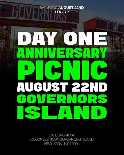 CLOSE FRIENDS ONLY: 5TH ANNIVERSARY PICNIC, Sat, Aug 22, Governors Island, Manhattan