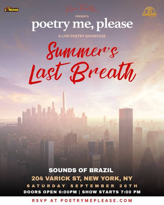 Poetry Me, Please: Summer's Last Breath, Sat, Sep 26, Sob's, Greenwich Village