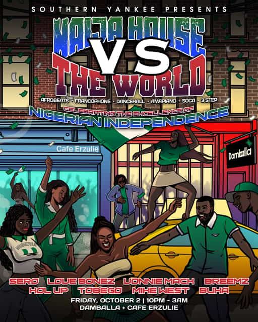 South House vs Naija House, Fri, Oct 2, Damballa, Bushwick