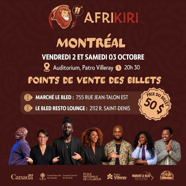 AFRIKIRI Montréal, Fri, Oct 2, Auditorium, Patro Villeray