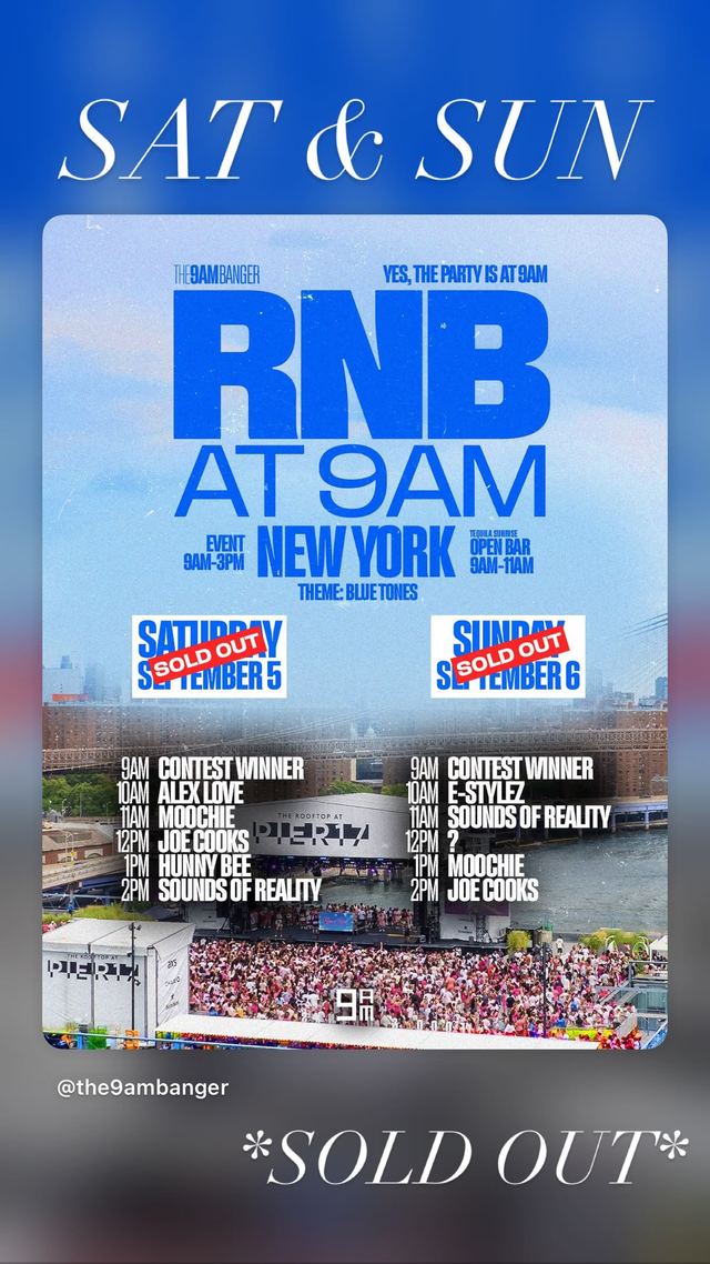 RNB AT 9AM, Sun, Sep 6, Pier 17, Manhattan