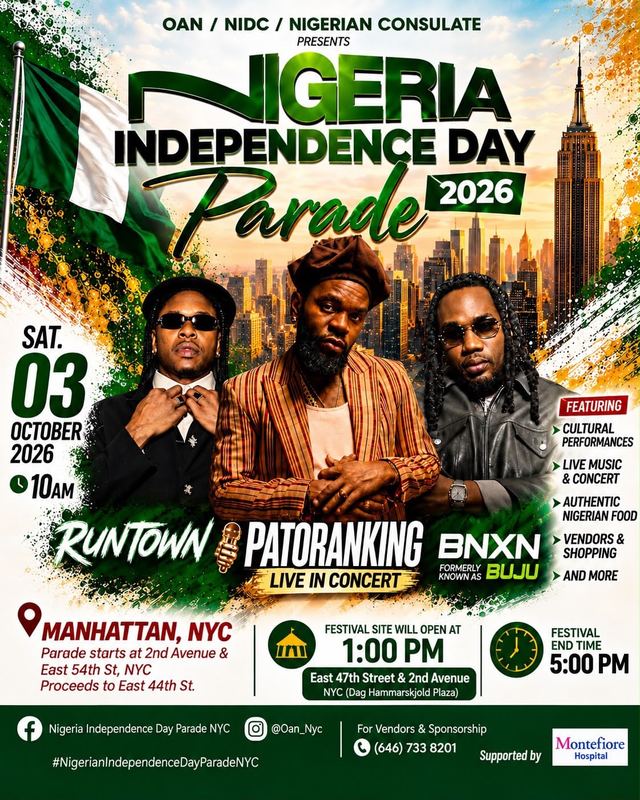 Nigerian Independence Day Festival, Sat, Oct 3, Dag Hammarskjold Plaza