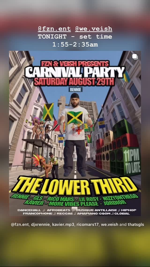 CARNIVAL PARTY, Sat, Aug 29, Lower Third Soho, Soho