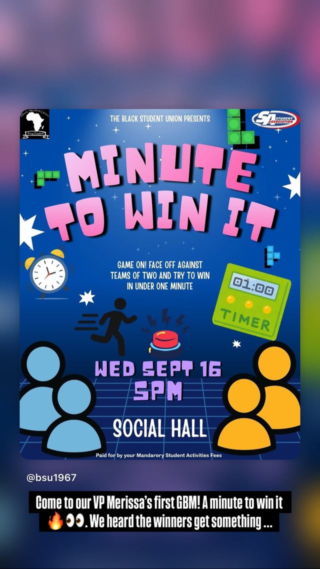 Minute To Win It, Wed, Sep 16, Social Hall